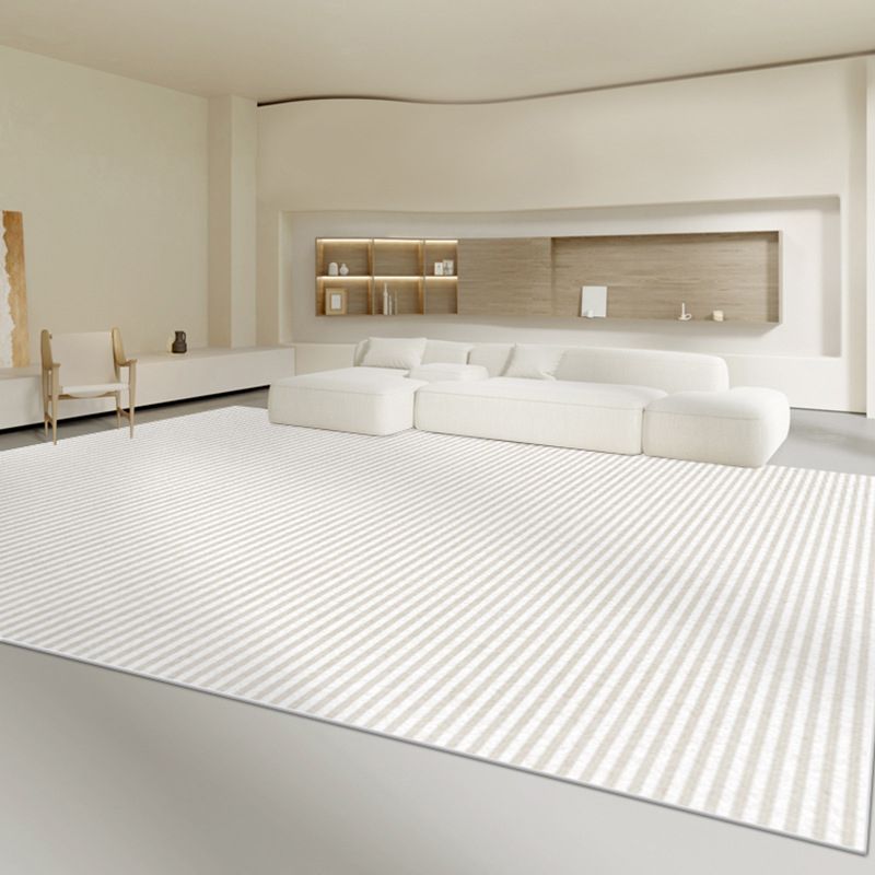 Light Grey Modern Carpet Line Polyester Carpet Stain Resistant Carpet for Home Decor