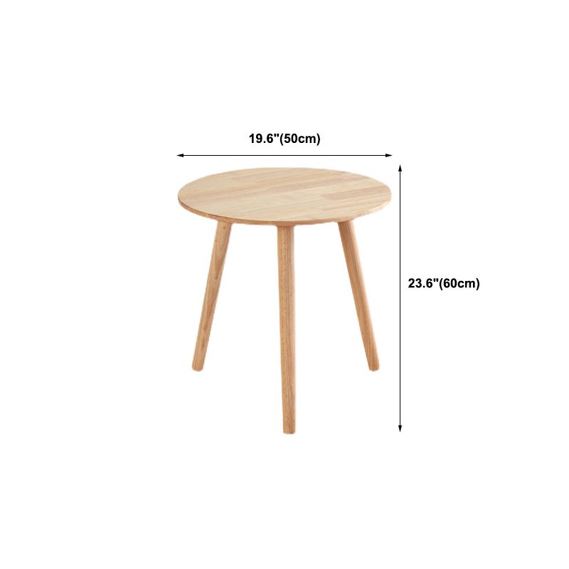 Contemporary Style Side End Table Solid Wood Round Sofa Side Accent Table