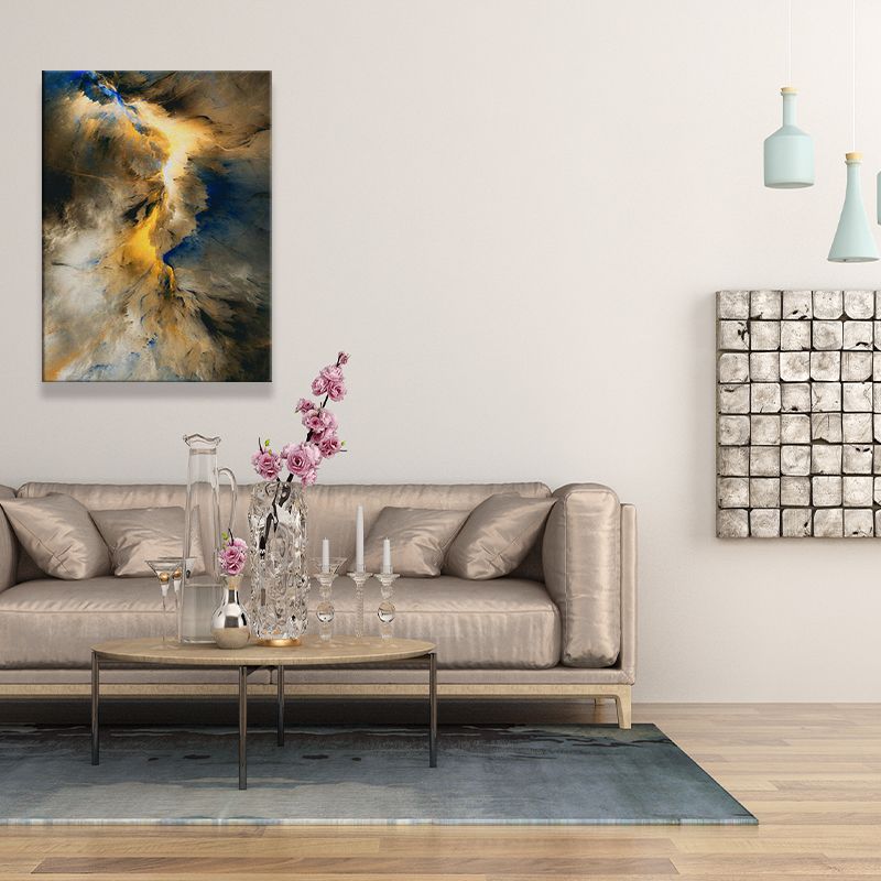 Textured Abstract Wall Art Modernist Canvas Painting for Living Room, Multicolored