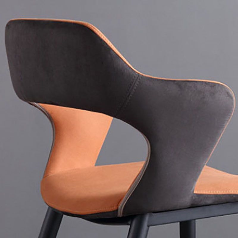 Upholstered Dining Chairs Industrial Open Back Arm Dining Chairs for Home