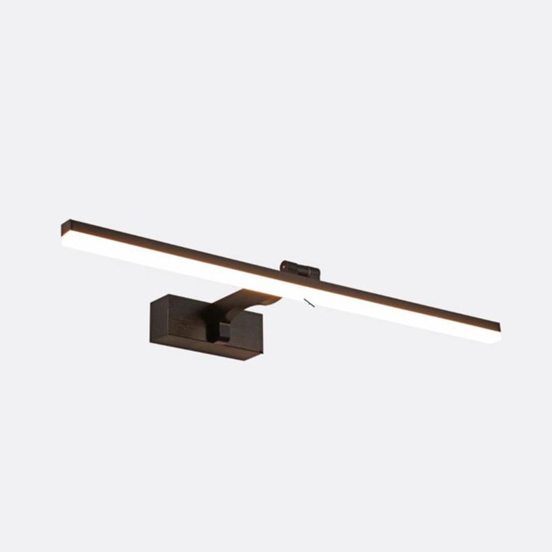 Lineal estilo moderno moderno tocador de tocador 1 luz de espejo LED de luz para baño en negro