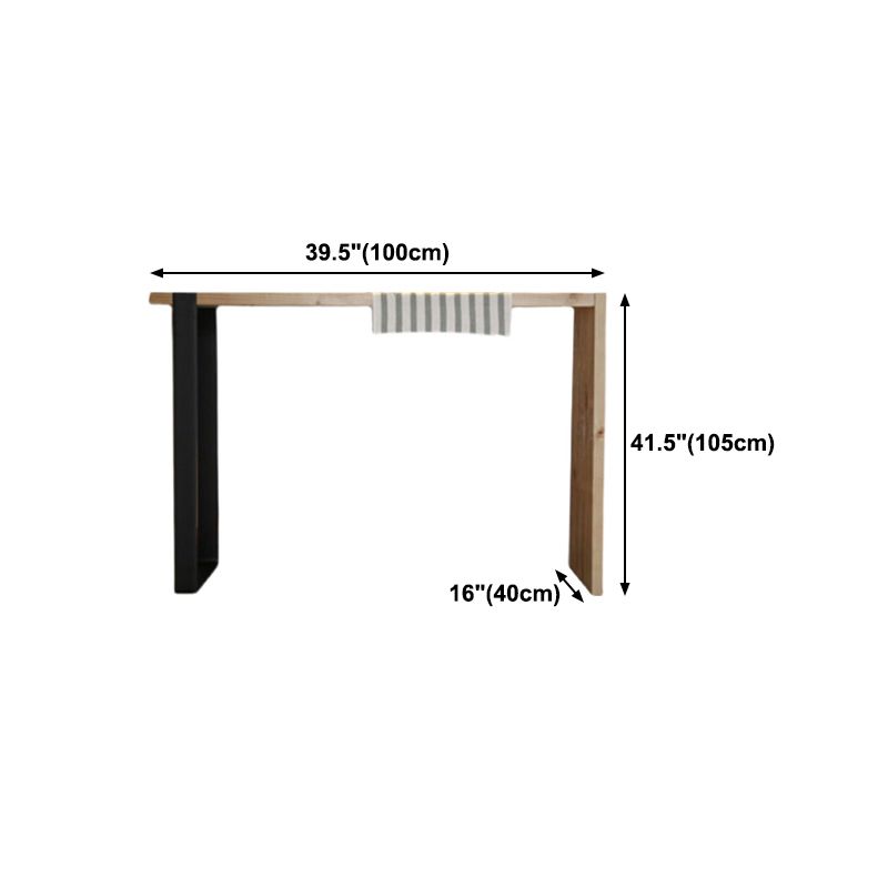 Table à manger industrielle industrielle Pine Bar Rectangle Table du bistrot intérieur avec double piédestal