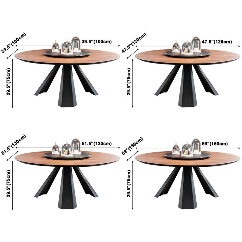 Modern Round Dining Table Pine Solid Wood Dining Room Collection for Indoor