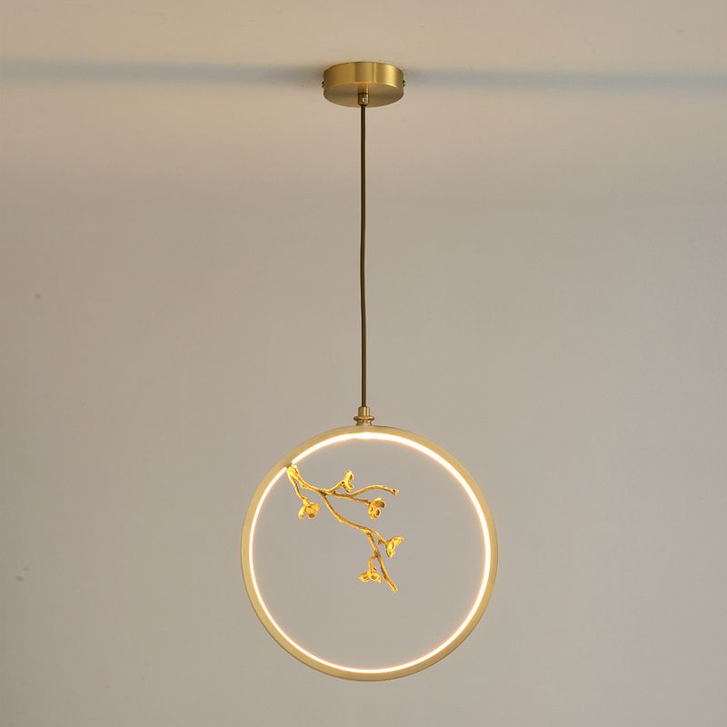 Contemporary Gold Simplicity Line Design LED Pendant Lamp for Bar Study Room