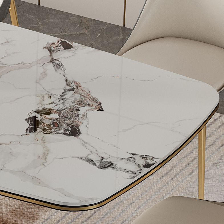 Luxury Sintered Stone Top Dining Set Rectangle 1/2/5/6/7 Pieces Dining Table with Chairs