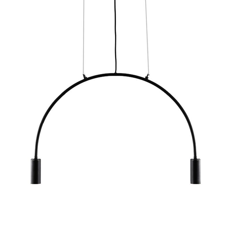 2/3/5 Lichter gewölbter Anhänger Beleuchtung zeitgenössisches Metall Black LED -Aufhängung Licht für Bar