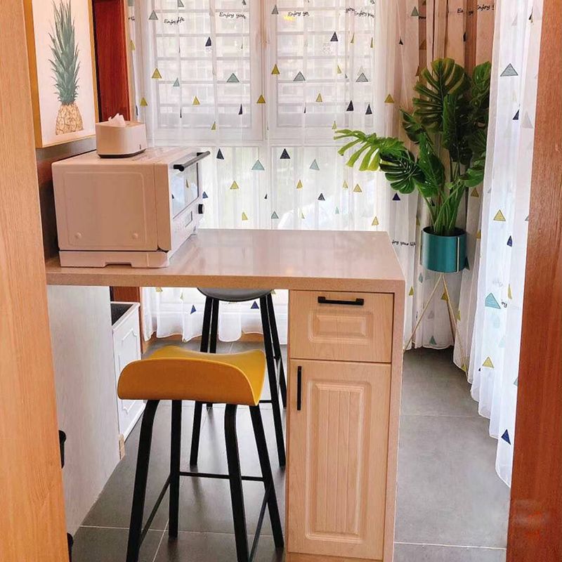 Nordic Indoor Simple Barstool Low Back Iron Tall Stool with Plastic Seat