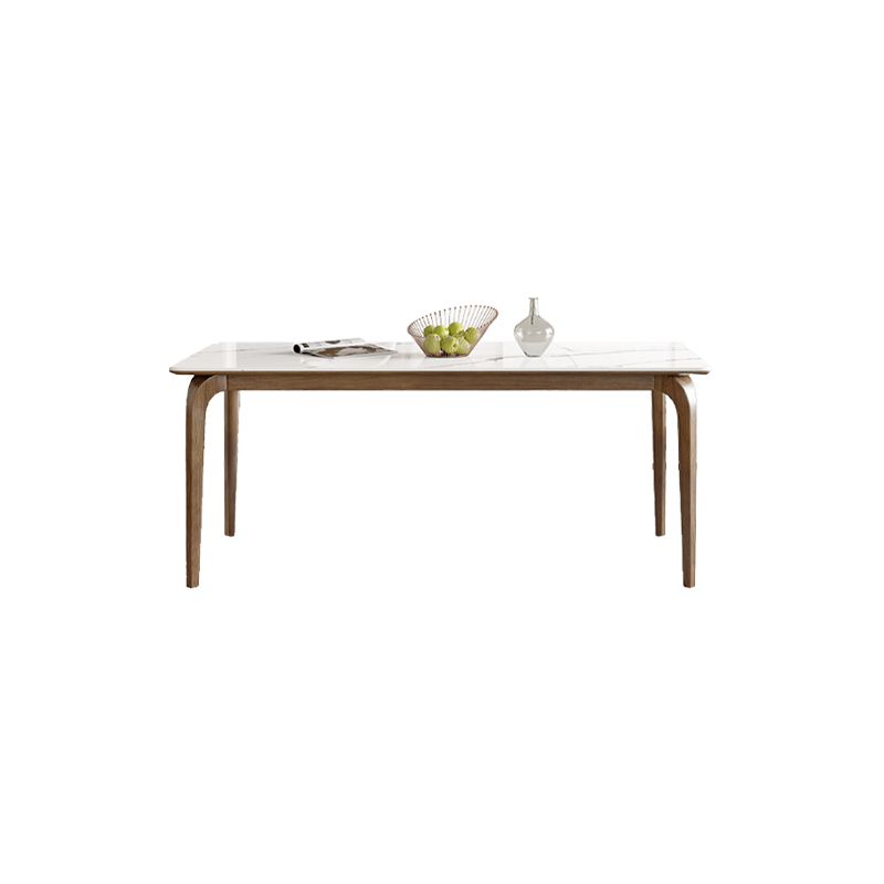 Modern White Stone Top Dining Set 1/5/6/7 Pieces Dining Table Set with White Chairs