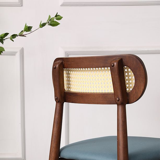 Silla de comedor de madera de caucho maciza moderna, sillas de comedor de cocina con respaldo abierto