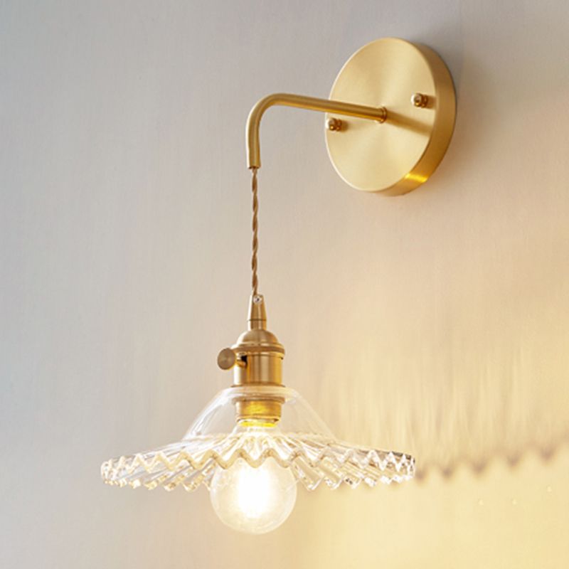 Glass Wall Sconce Lighting Simple Style Wall Mount Light Fixture