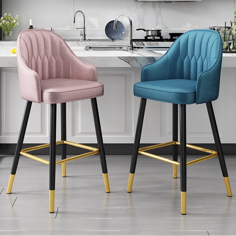 Contemporary Metal Kitchen Dining Room Arm Stool Low Back Bar Stool