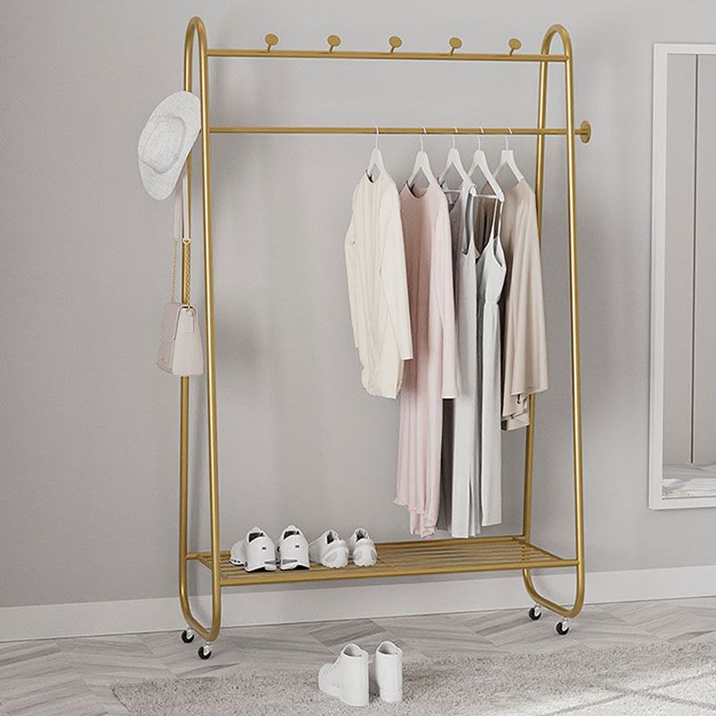 Modern Coat Rack Metal Storage Shelf Free Standing Hooks Coat Hanger