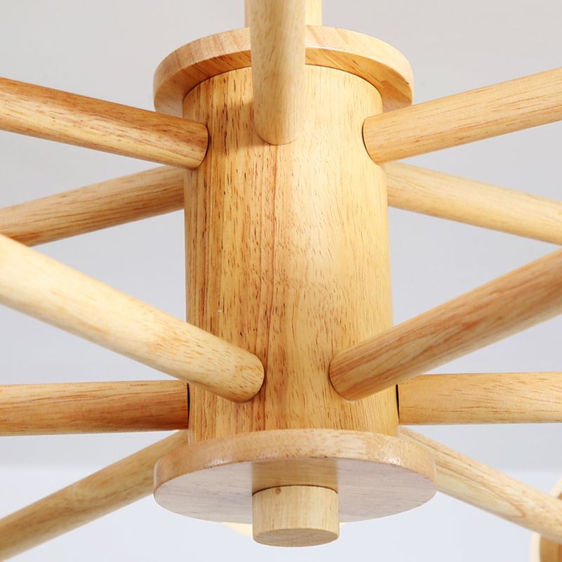 Beige Chandelier Light Fixtures Modern Multi-Head Hanging Pendant Lamps with White Glass Shade