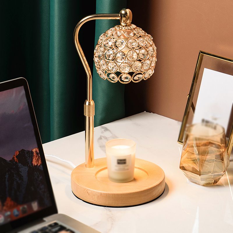 Nordic Glass Table Lamp Aromatherapy Melting Wax Desk Lamp without Candles for Bedroom