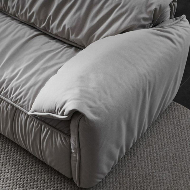 Contemporary Standard Pillow Top Arm Sofa Couch with Pillows in Grey