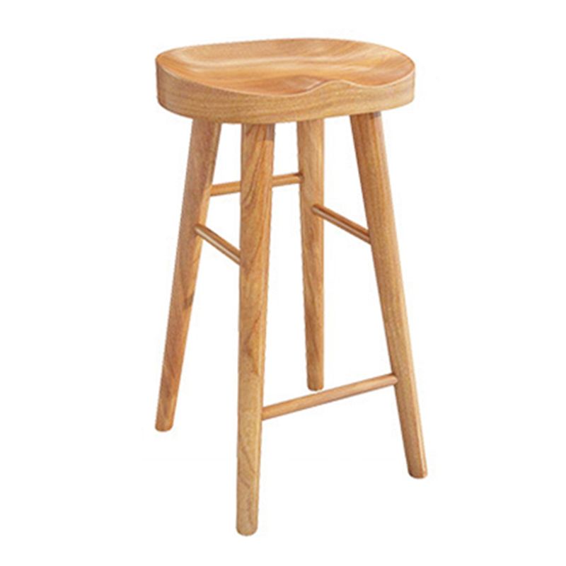Solid Wood Dining Stool Contemporary Bar Stools with Footrest
