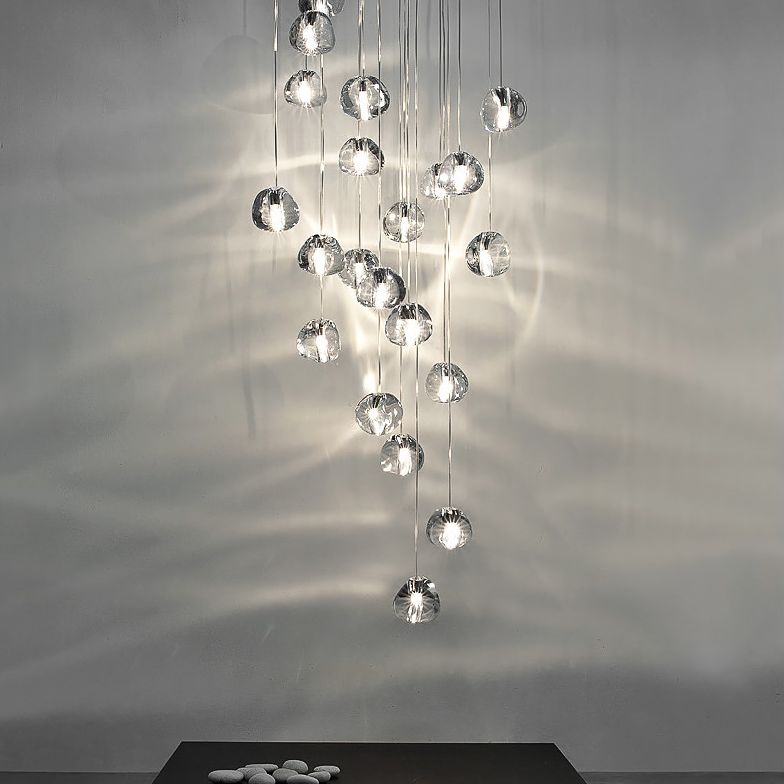 Cherries Hanging Light Fixtures Contemporary Glass Ceiling Pendant for Stairwell