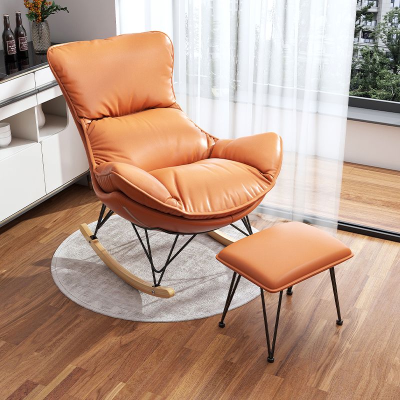 Modern Glider Chair Upholstered Button-Tufted Removable Cushions Rocking Chair