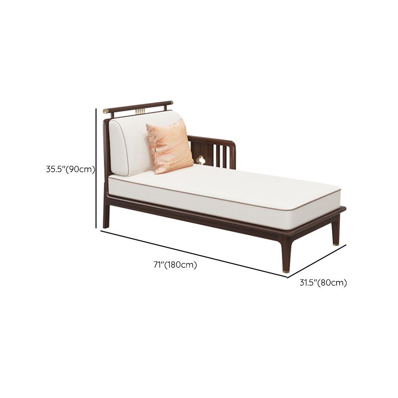 Traditional Living Room Cotton Chaise Rolled Arms Upholstered Chaise Lounge
