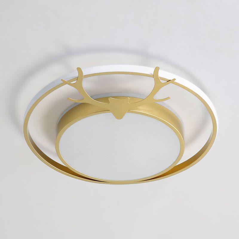 Lampada grigia/oro Flandesi a filo rotondo Apparecchiatura modernista a soffitto acrilico Montata con design di corna