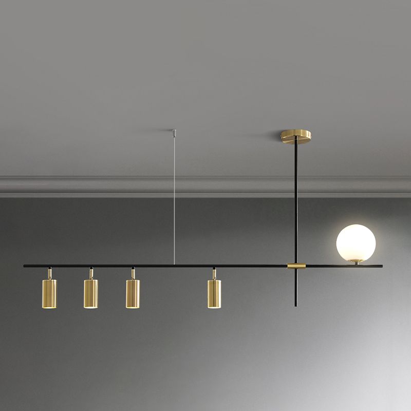 Luces de isla de forma lineal iluminación de isla de metal de estilo moderno