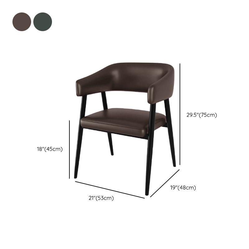 Contemporary Kitchen Dining Side Chair Faux Leather Open Back Dining Side Chair
