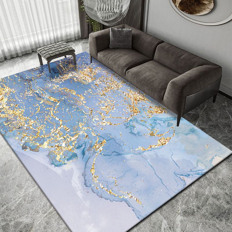Gorgeous Ink Painting Area Rug Individuality Modern Indoor Carpet Polyester Non-Slip Backing Carpet for Home Decor