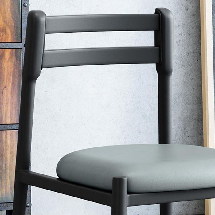 Ladder Back Armless Dining Chairs Upholstered Side Chairs with Metal Legs