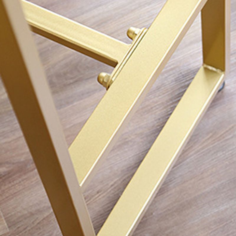 Faux Marble Bar Height Table Modern Style Bistro Table with Gold Base