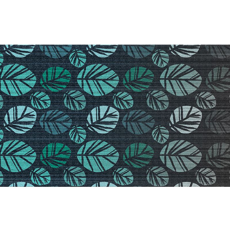 Green Tone Modern Rug Classic Plant Printed Carpet Stain Resistant Area Carpet for Living Room