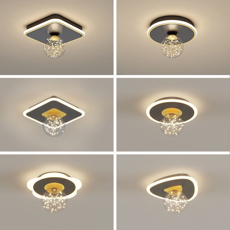 Hallway LED Flush Mount Light Minimalist Starry Glass Ceiling Light