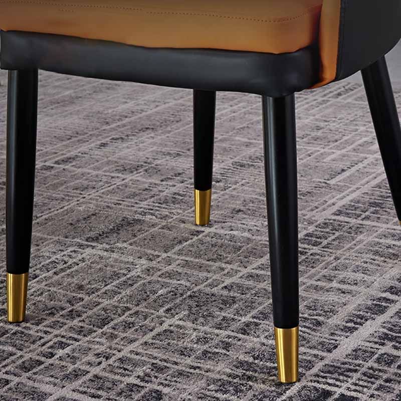 Sillas de comedor de estilo moderno Silla Parsons lateral con brazo de metal para cocina