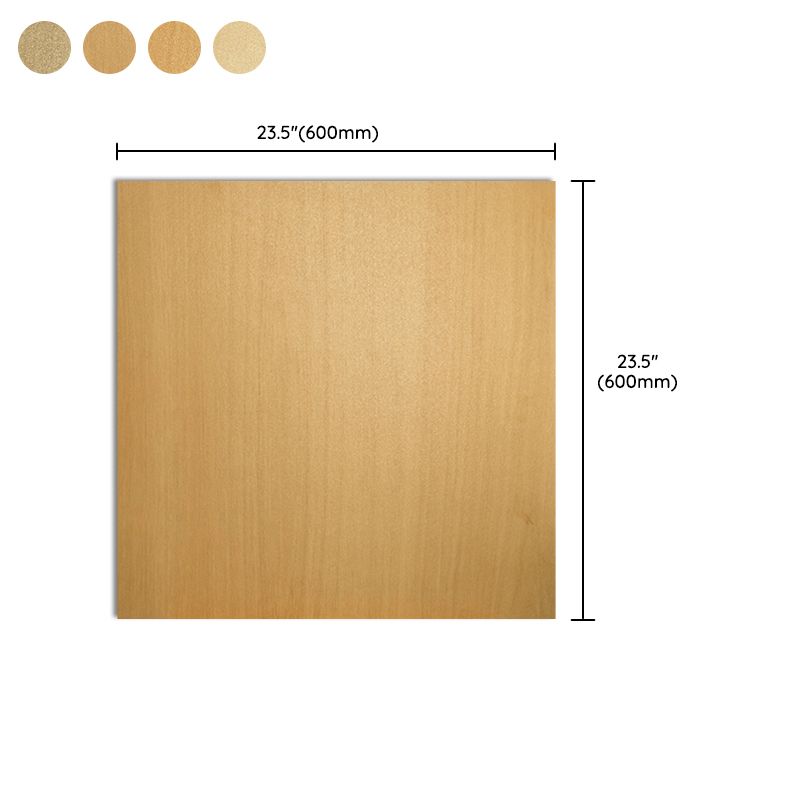 Modern Style Floor Tile Solid Color Straight Edge Wooden Effect Square Floor Tile