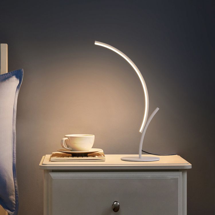 Lineal 1 mesa de luz luz lámparas de mesa de mesa de metal contemporáneas para dormitorio
