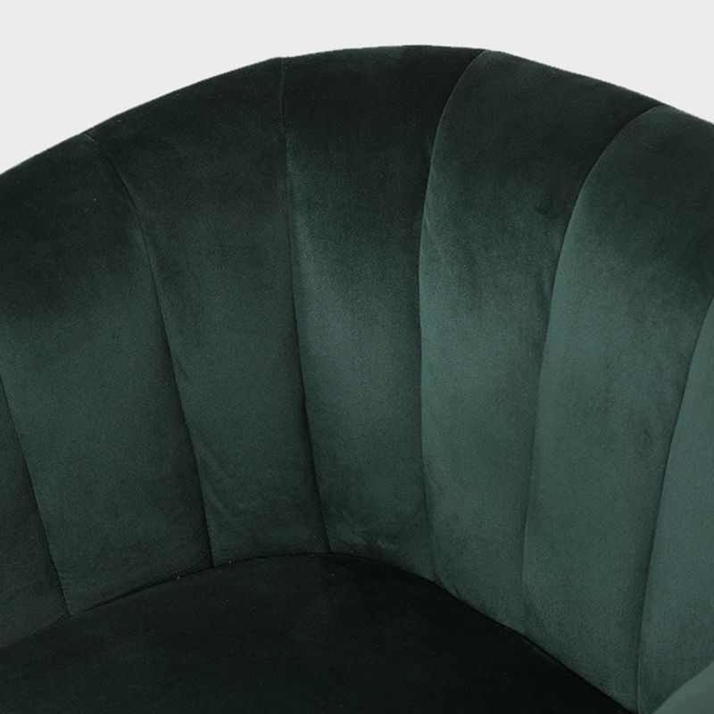 28.34" High Velvet Barrel Chair Arms Included Barrel Accent Chair