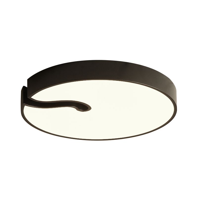 Drum-Unterputzbeleuchtung, moderne metallische LED-Schlafzimmer-Deckenleuchte mit 16"/19,5" Durchmesser in Weiß/Schwarz