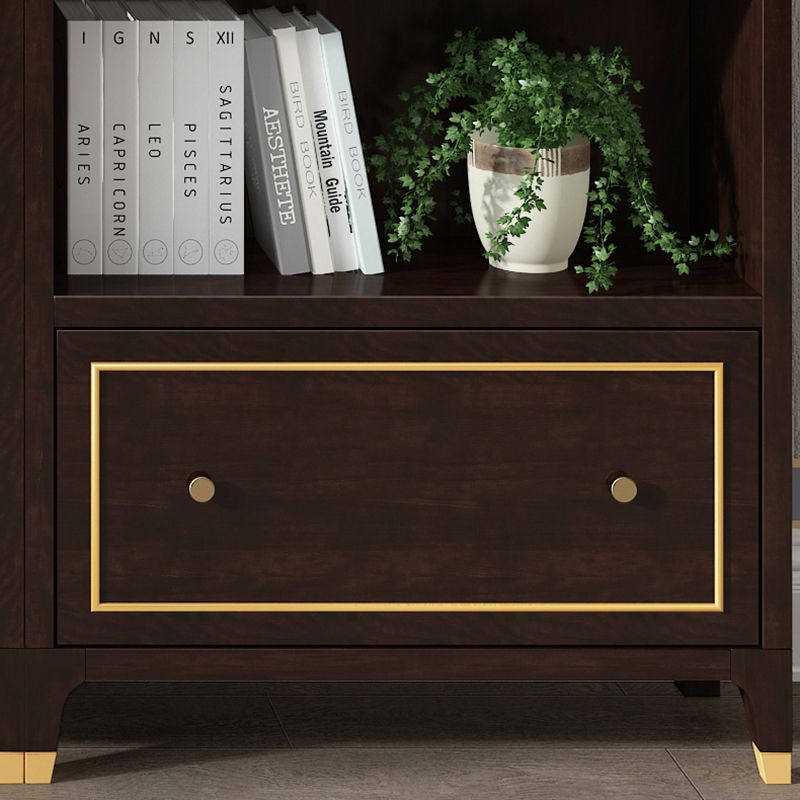 Vertical Glam Standard Bookcase Beech Closed Back Bookcase with Drawer