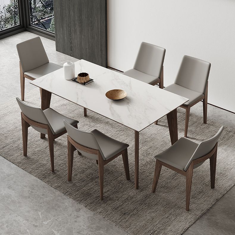 Midden-eeuwse rechthoekige vorm tafel gesinterde stenen eettafel voor keuken