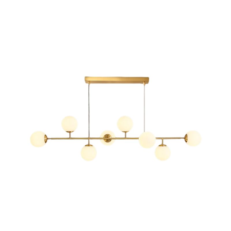 Modern Style Ball Shape Island Pendants Glass Pendant Lights in Gold for Dining Room