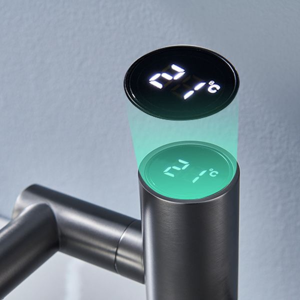 Basic Sink Faucet Knob Handle Copper Bathroom Faucet with Digital Display Screen Led
