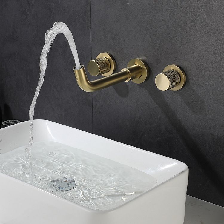 Wall Mounted Faucet Glam Style Two-Handle Faucet for Bathroom