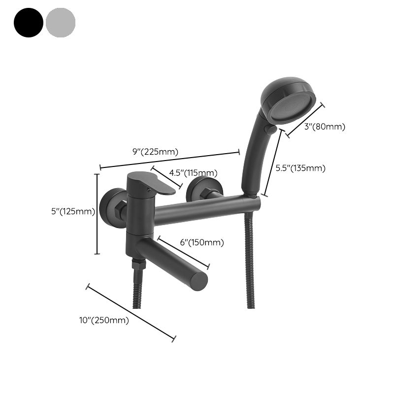 Wall Mounted Metal Rotatable Tub Filler Single Handle Faucet