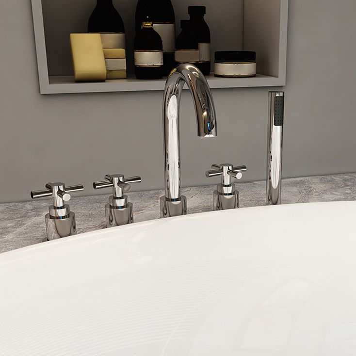 Modern Acrylic Drop-in Bathtub Oval Bath Tub for Home in White