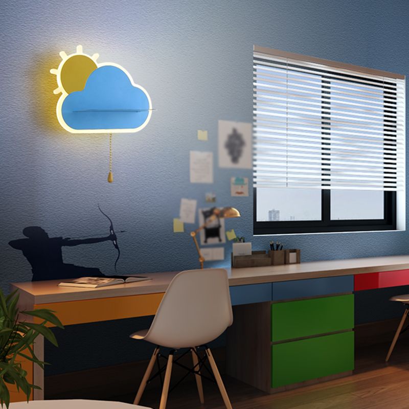 Modern Style Cloud Shape Wall Sconce Metal 1 Light Wall Light for Bedroom