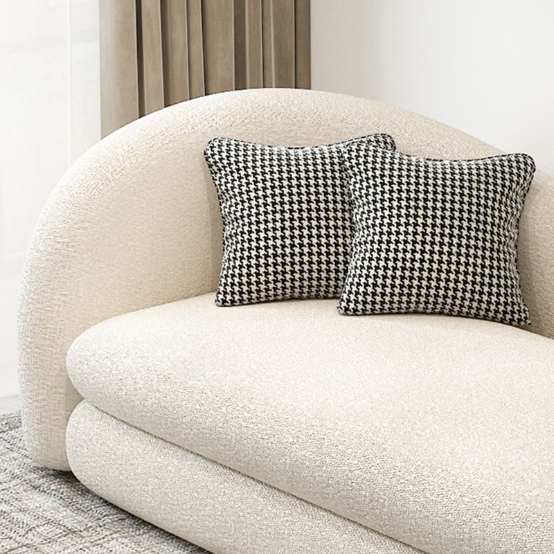 Sloped Arm Curved Sofa Contemporary Tight Back in Beige for Living Room