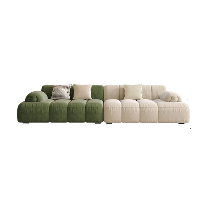 Scandinavian Seating Faux Leather Green Tufted Recessed Arm Living Room