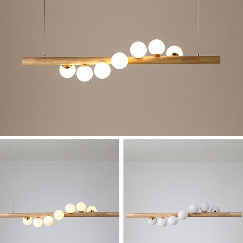 5/7-Light Wood Ceiling Light Industrial Kitchen Island Lighting for Room