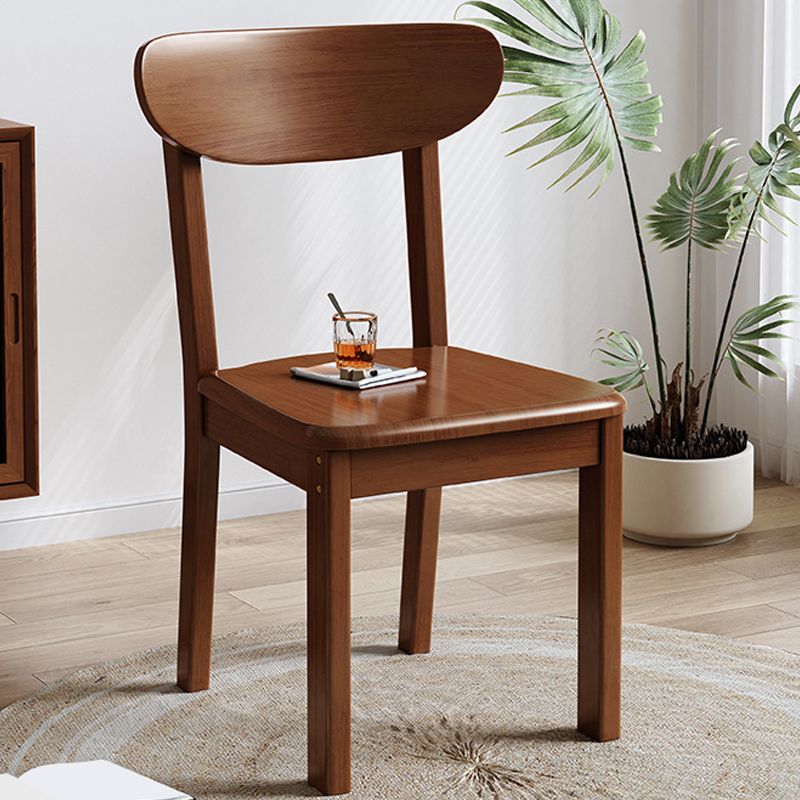 Solid Wood Dining Chair Industrial Style Armless Chair for Dining Room