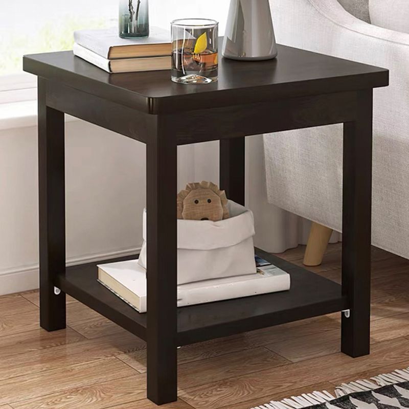 Modern Style Cocktail Table Artificial Wood Black/wood Color Square Coffee Table