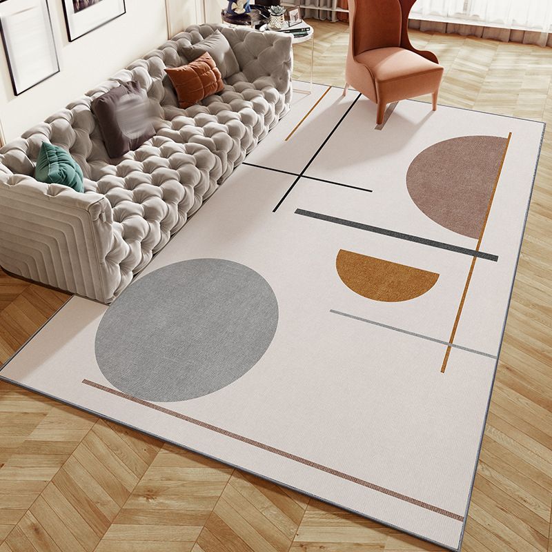 Bruin modern tapijten polyester grafisch vloerkleed niet-slip achterste tapijt voor woningdecoratie